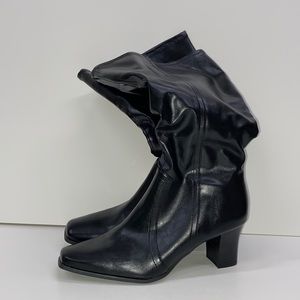Women black heeled boots Sz 10W Predictions - wide width boots 👢